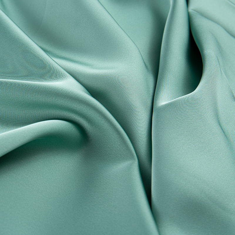 HY386 172GSM imitação de acetato duplo tecido chiffon de cetim verde, imitação de tecido de seda da moda