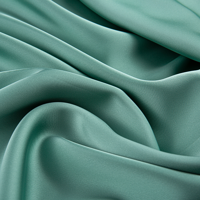 HY386 172GSM imitação de acetato duplo tecido chiffon de cetim verde, imitação de tecido de seda da moda