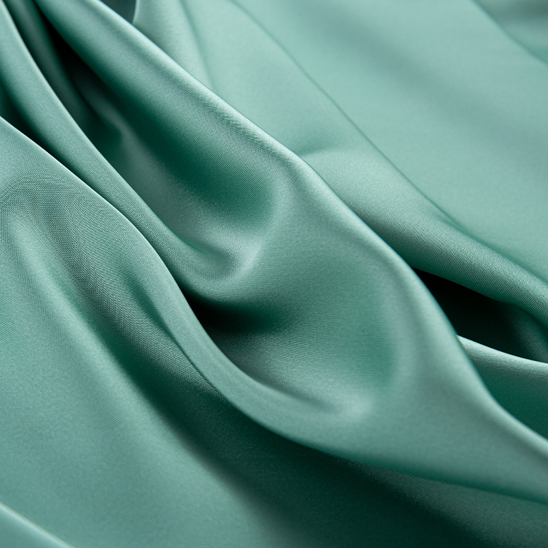 HY386 172GSM imitação de acetato duplo tecido chiffon de cetim verde, imitação de tecido de seda da moda