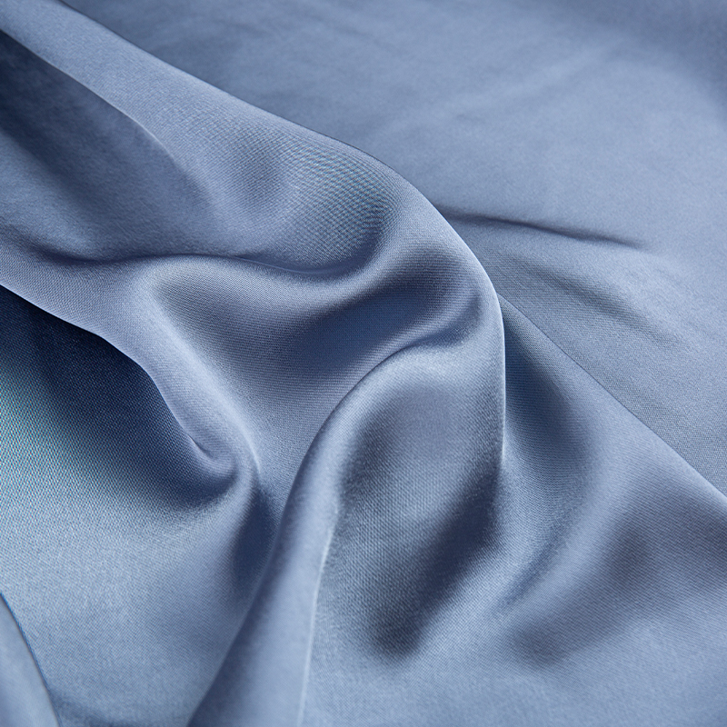 Hy263 azul 150cm 240gsm sarja imitação de acetato cey tecido de cetim de poliéster puro para roupas femininas