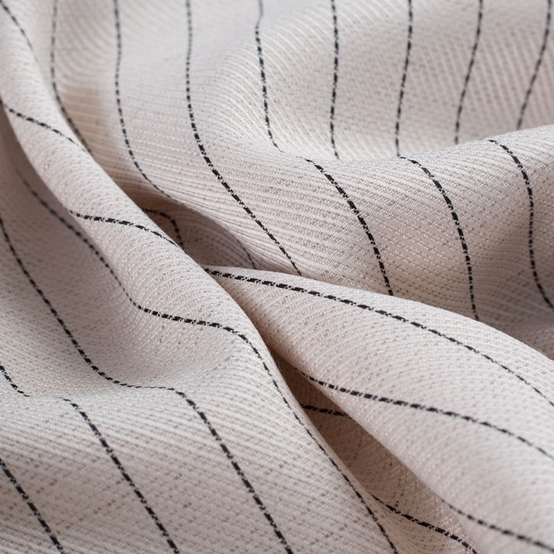 HY529-Linen Lauris Black Silk Strips Tecido Lyocell