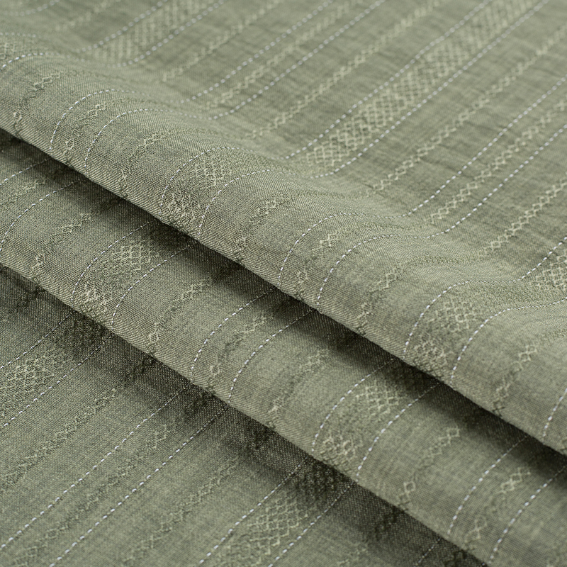 Tela de Lyocell da listra da espessura alternada do diamante de rayon de HY557-Rayon 136GSM 99%P 1%