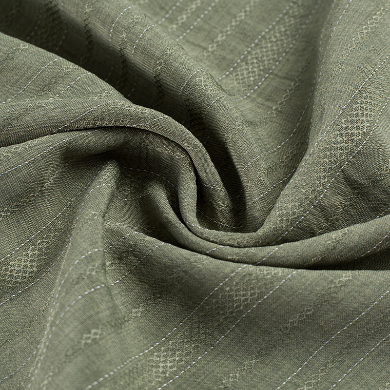 Tela de Lyocell da listra da espessura alternada do diamante de rayon de HY557-Rayon 136GSM 99%P 1%